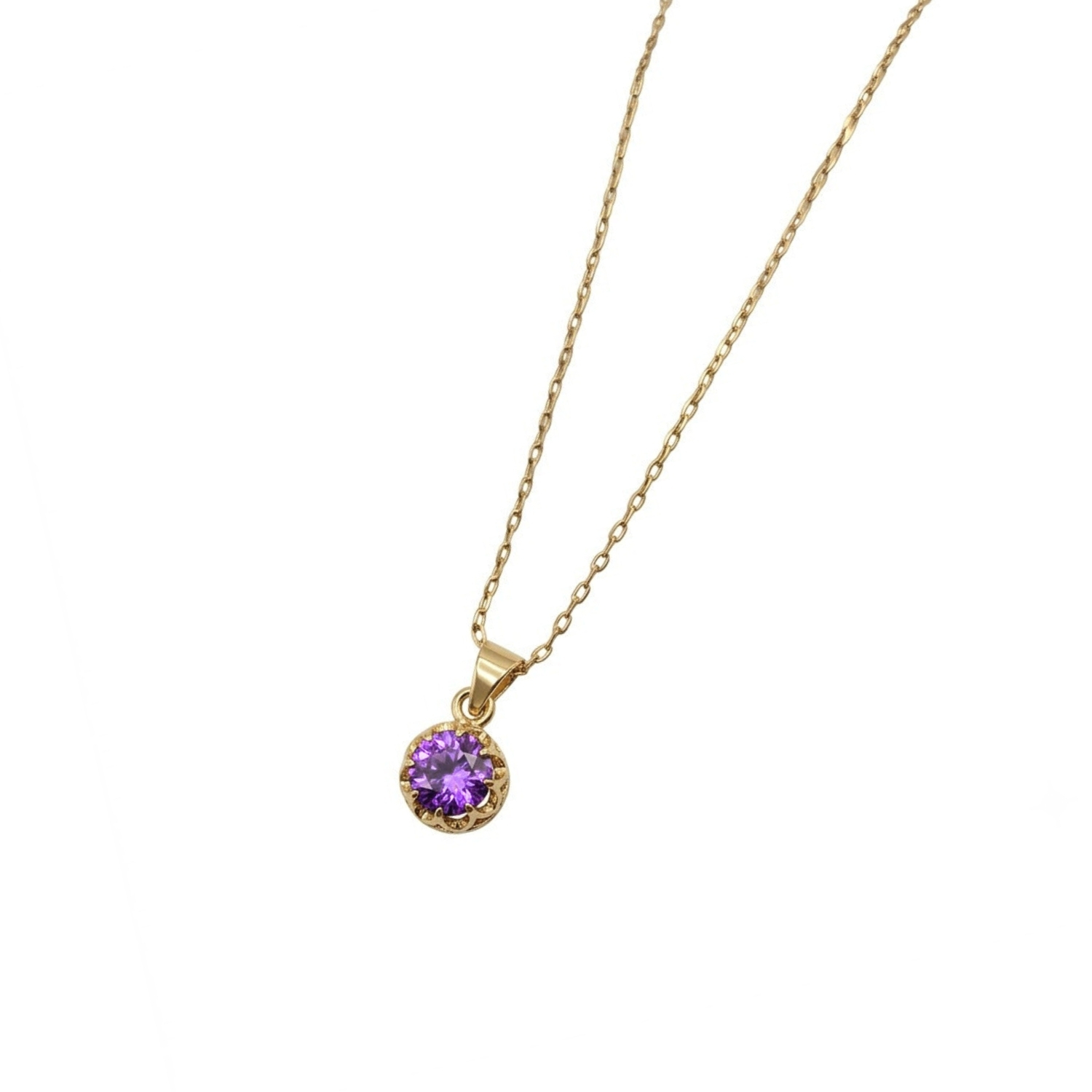 Colgante Oro Miel 18kt Sol con Garras de Amatista 4mm 2
