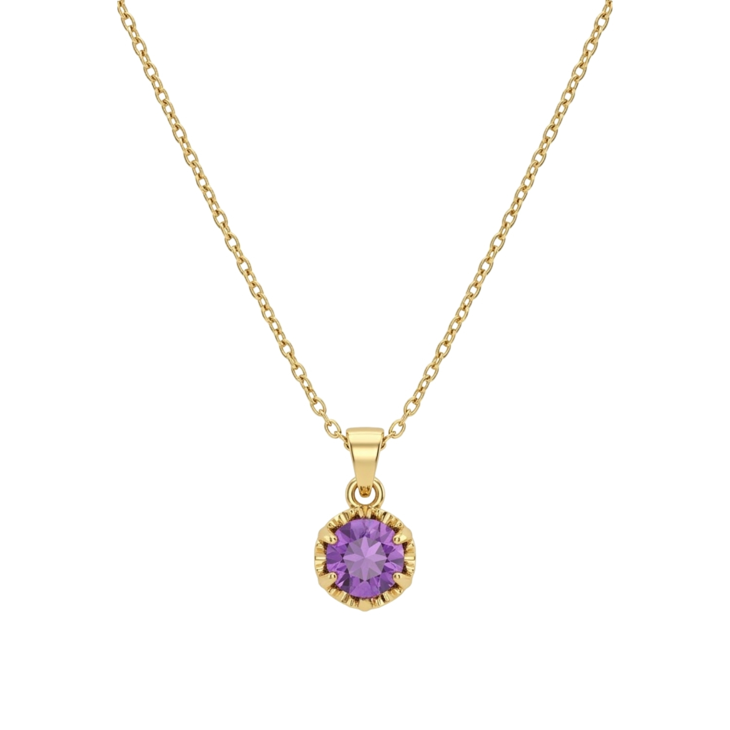 Colgante Oro Miel 18kt Sol con Garras de Amatista 4mm 3