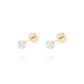 Aros de Oro de 18kt Circón solitario 4mm - Miniatura 1