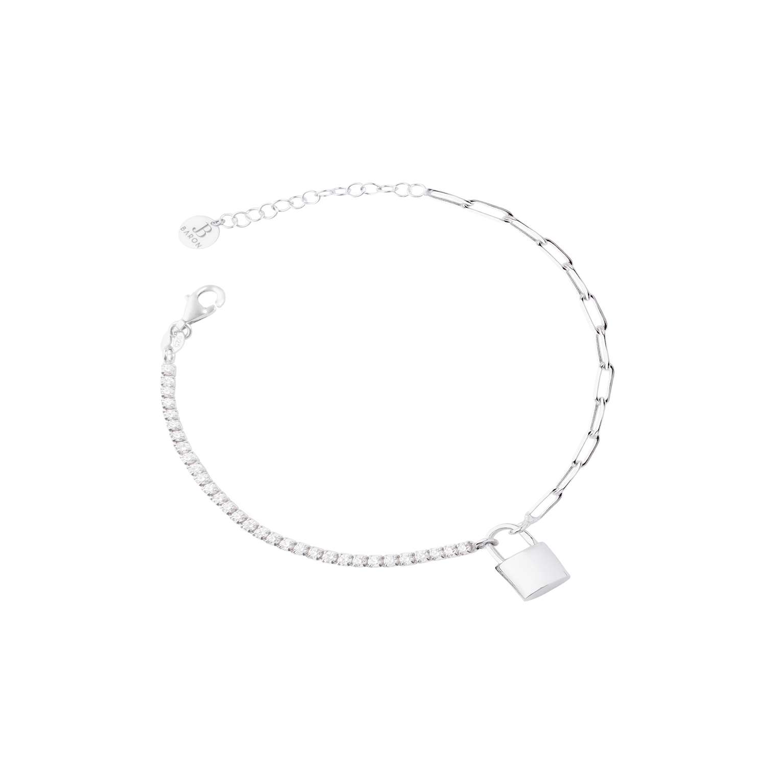 Pulsera de Plata Esterlina 925 Pulsera Tobillera Candado 1