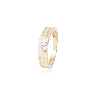 Anillo Compromiso de Oro de 18kt Solitario cuadrado