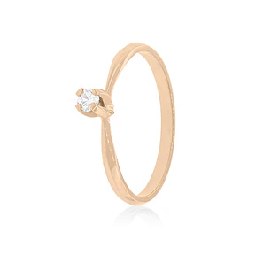 Anillo de compromiso Oro Rosado 18kt Modelo Niza Diamante Solitario de 10ptos