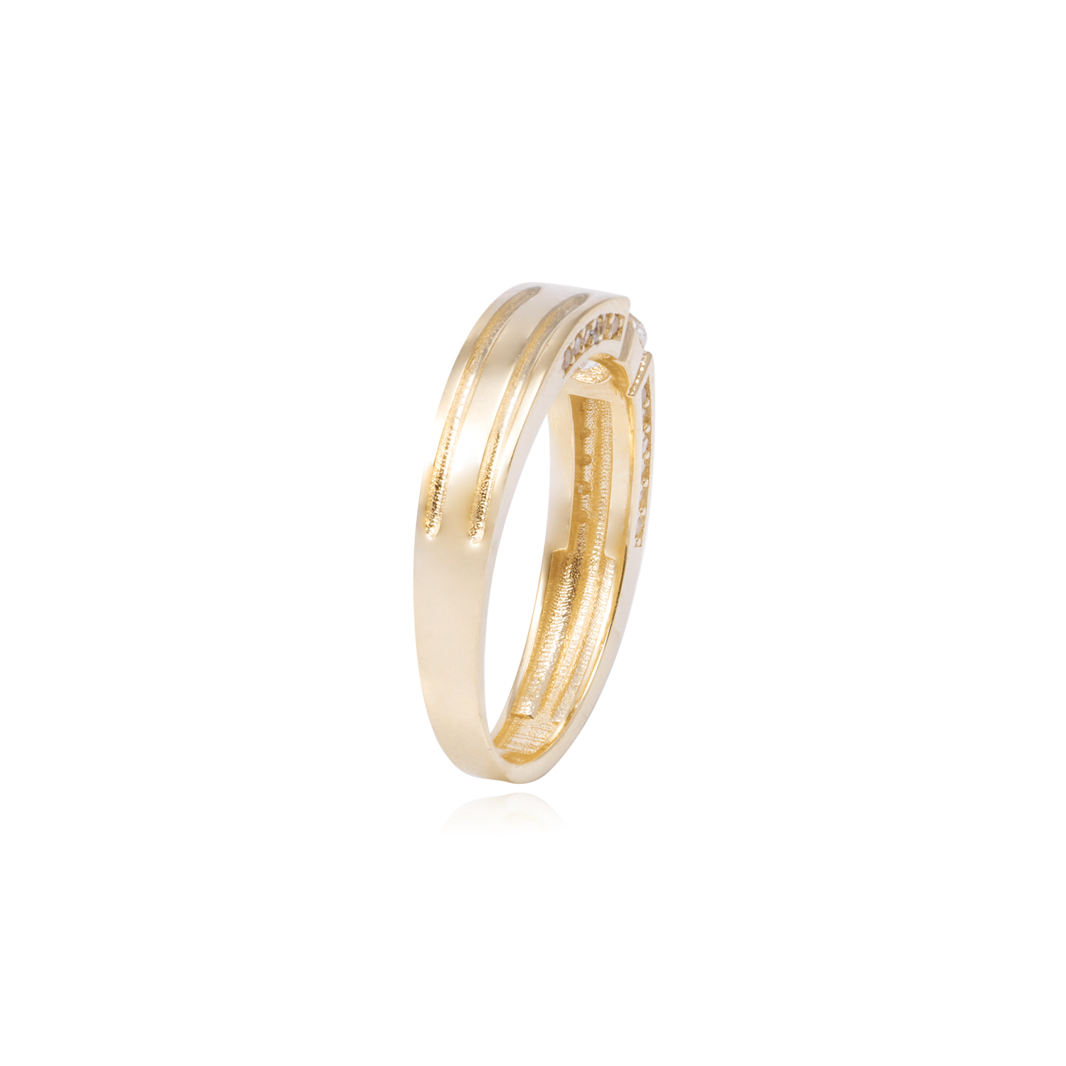 Anillo Compromiso de Oro de 18kt Solitario cuadrado 3