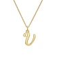 Colgante de Oro Miel 18kt Letra Gótica V - Miniatura 3