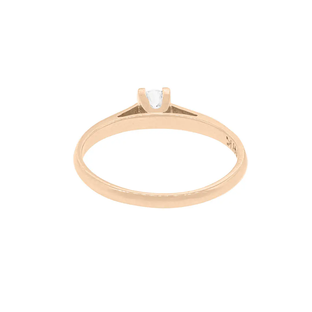 Anillo Compromiso Oro Rosado 18kt  Nápoles 1x12ptos Diamante 4