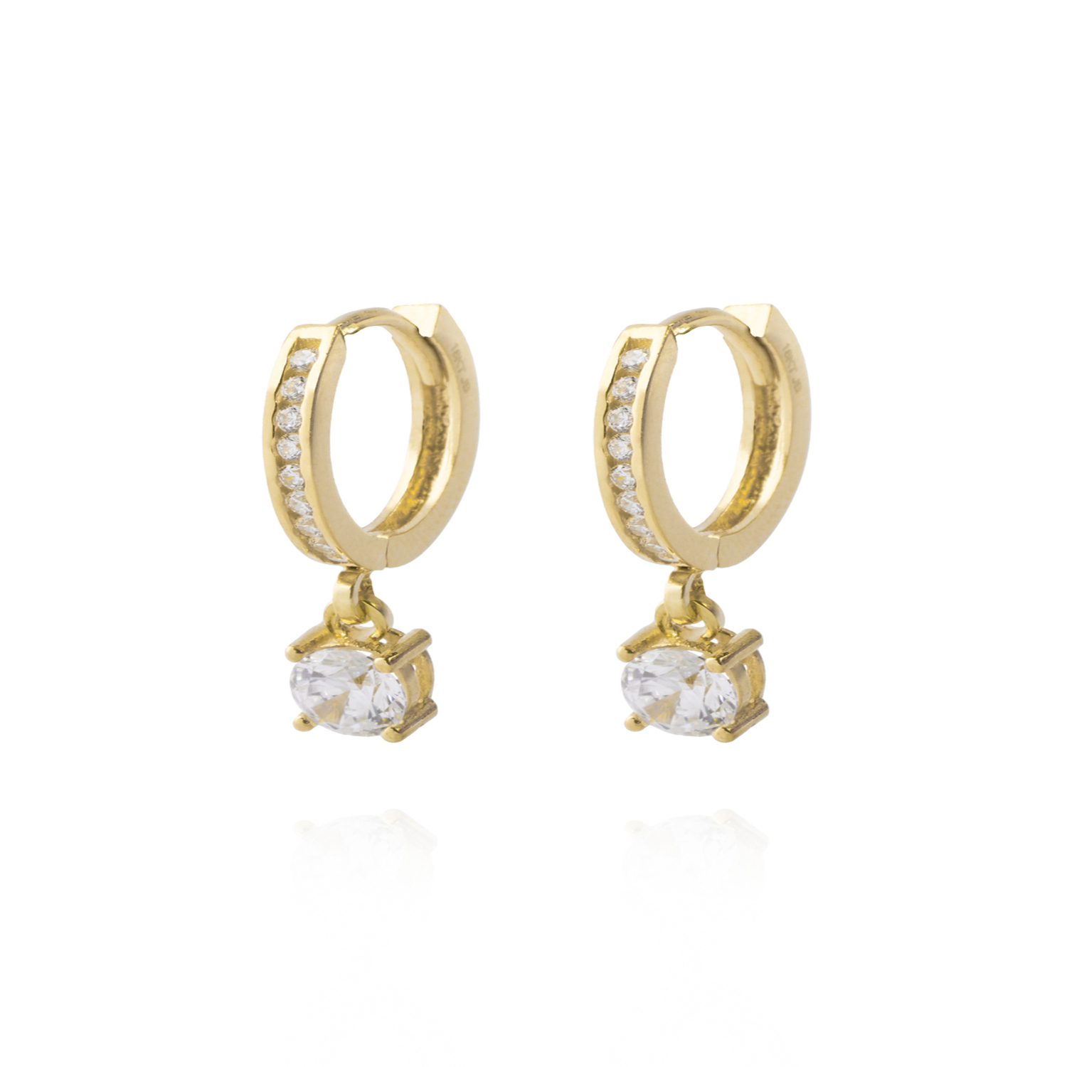 Aros de Oro 18kt Argolla Circon Colg 1