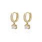 Aros de Oro 18kt Argolla Circon Colg - Miniatura 1