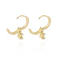 Aros de Oro 18kt Argolla Circon Colg - Miniatura 2