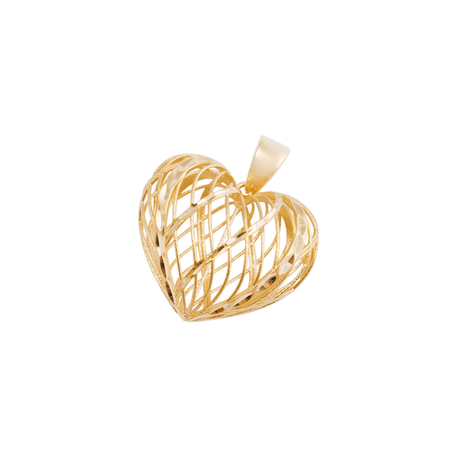 Colgante de Oro 18kt Corazón Enrejado 1