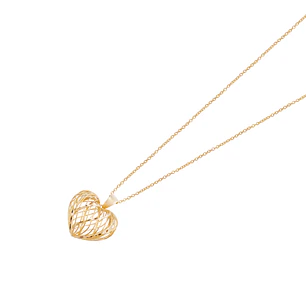 Colgante de Oro 18kt Corazón Enrejado