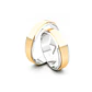 Par Argollas Matrimonio de Oro Amarillo y Platino Marquise 5,0mm - Miniatura 3