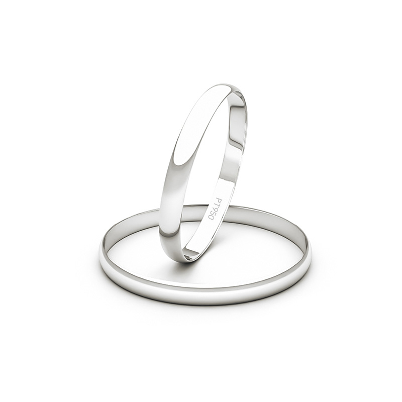 Par Argollas Matrimonio de Platino de 2,0mm Verona 1