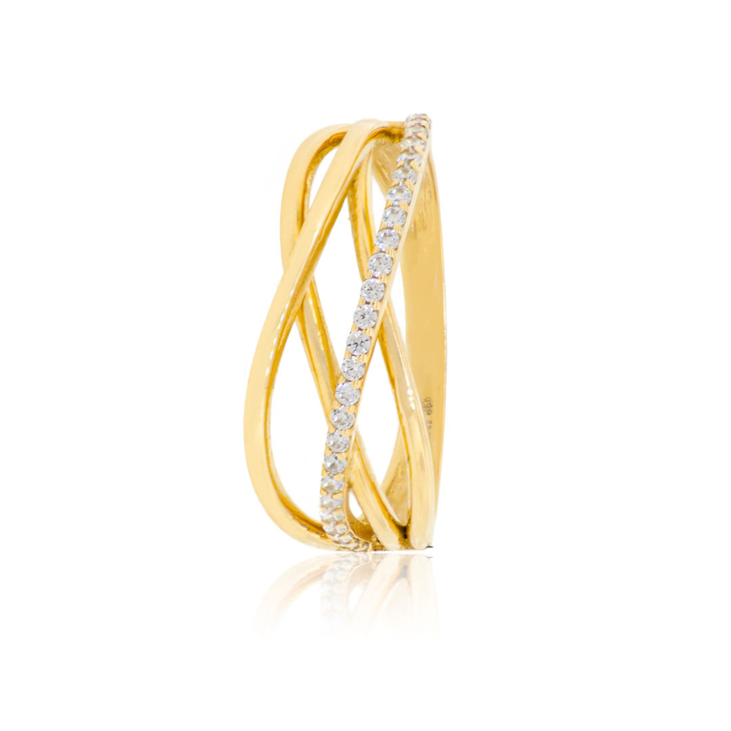 Anillo Compromiso de Oro 18Kt Entrelazado de Circon 1