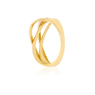 Anillo Compromiso de Oro 18Kt Entrelazado de Circon