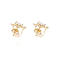 Aros de Plata Esterlina Corazón Circonita mas Cadena Revestido en Oro 18kt - Miniatura 3