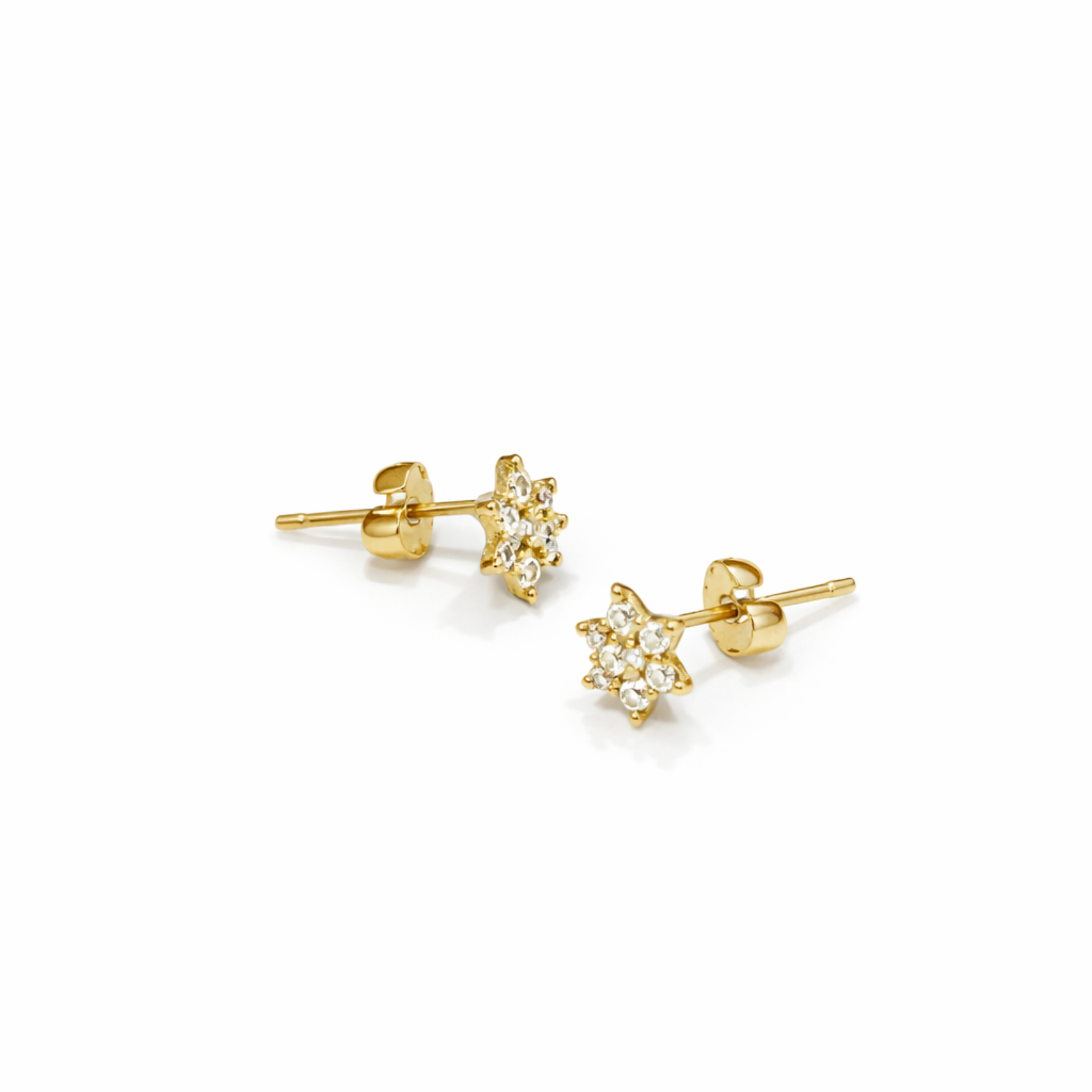 Aros Oro Amarillo 18kt Flor Imperial Circonita 2