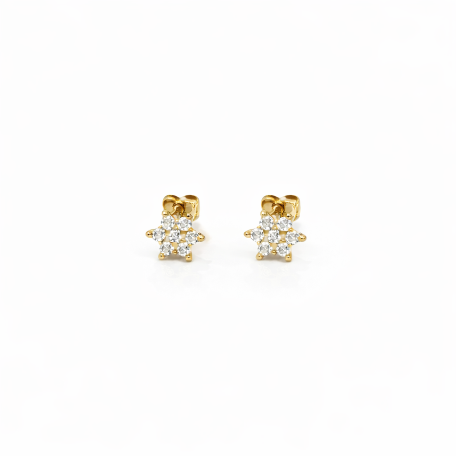Aros Oro Amarillo 18kt Flor Imperial Circonita 3