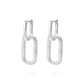 Aros de Plata Esterlina Diseño Rectangular Link Circón - Miniatura 1