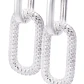 Aros de Plata Esterlina Diseño Rectangular Link Circón - Miniatura 2