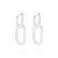 Aros de Plata Esterlina Diseño Rectangular Link Circón - Miniatura 3