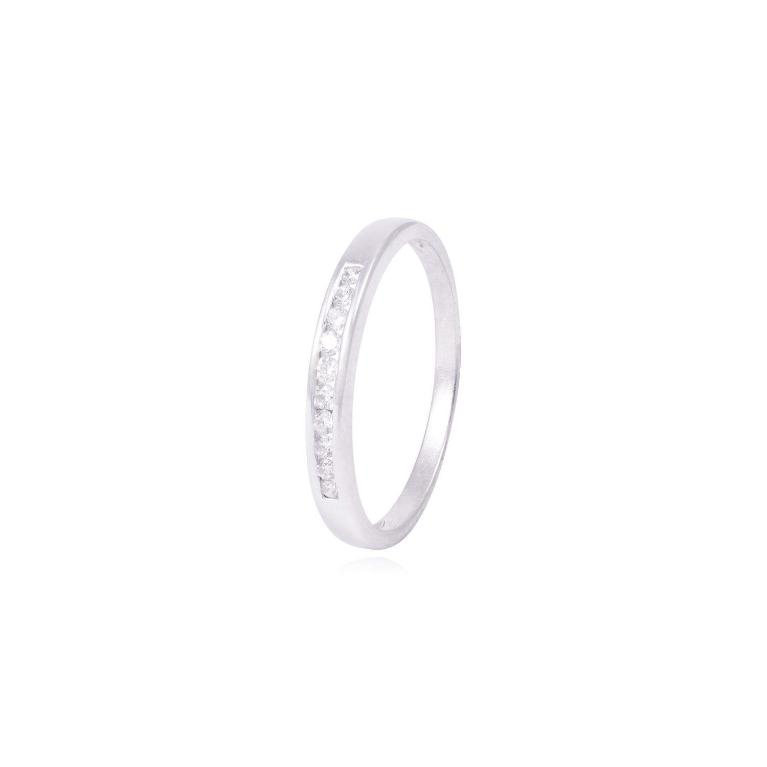 Anillo de Oro Blanco 18kt Riel con Diamantes 10Pts 1