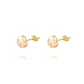 Aros Oro Amarillo 18kt Modelo Punto Luz con Piedra Circonita - Miniatura 1