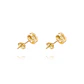 Aros Oro Amarillo 18kt Modelo Punto Luz con Piedra Circonita - Miniatura 2
