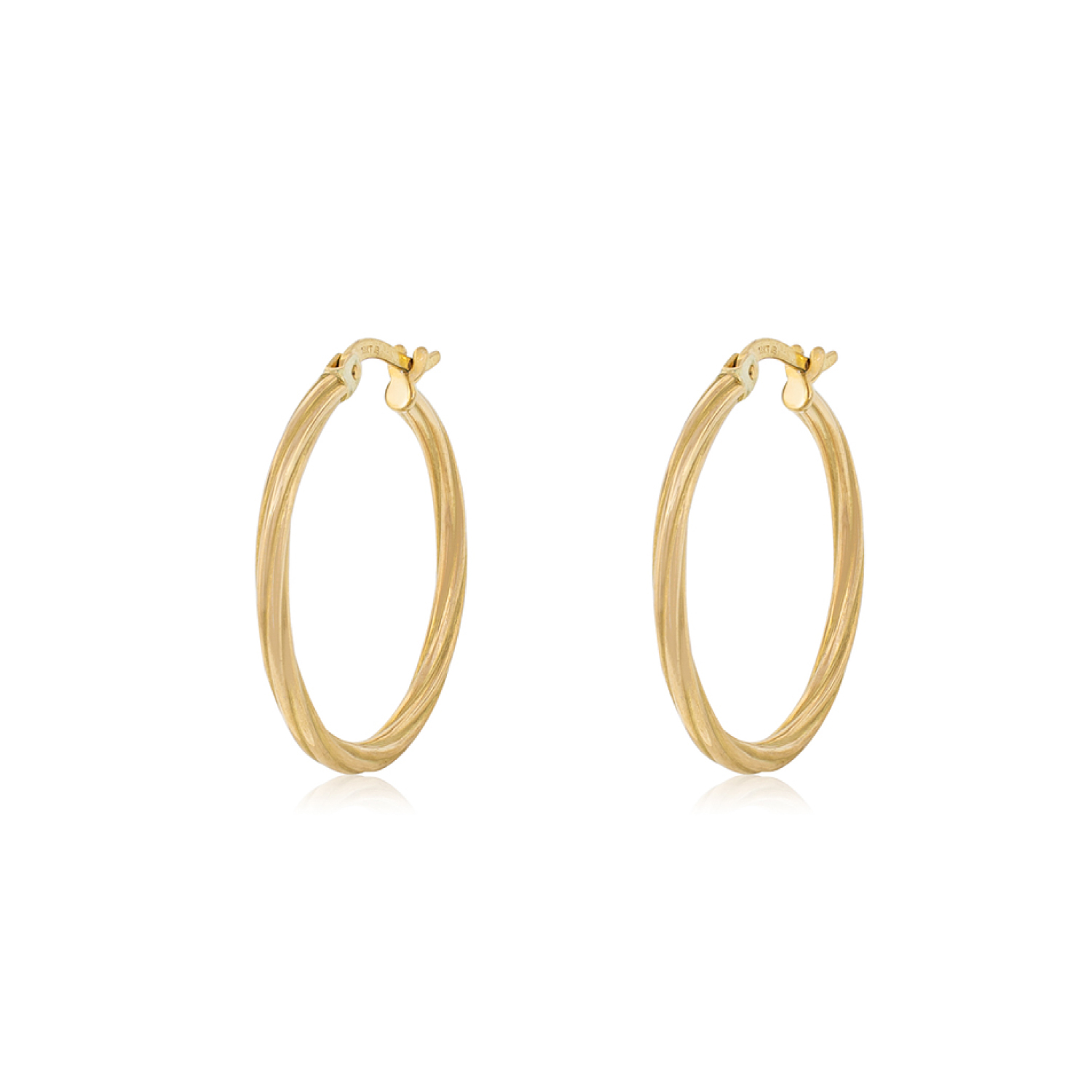 Aros de Oro 18kt Argollas Torcida Mediana 1