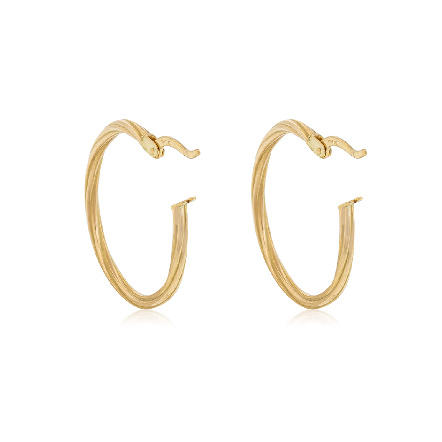 Aros de Oro 18kt Argollas Torcida Mediana 3