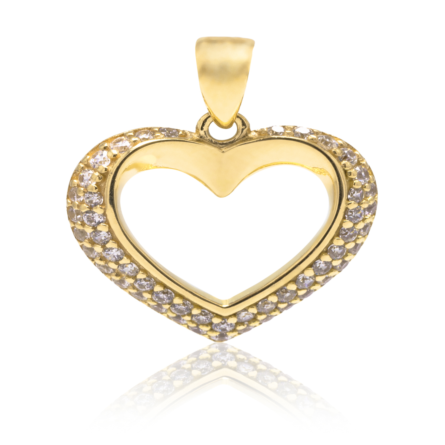 Colgante de Oro 18kt Corazon Riel Circon 1