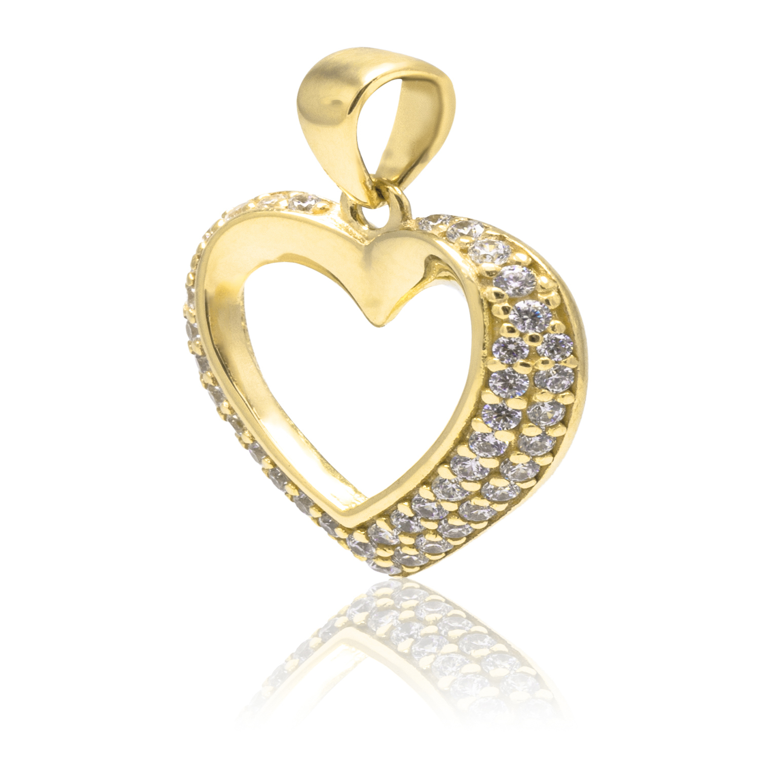Colgante de Oro 18kt Corazon Riel Circon 2