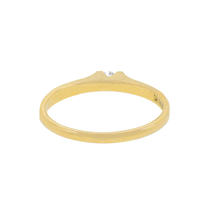 Anillo Compromiso Oro Amarillo 18kt  Nantes 1x12ptos Diamante 4