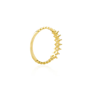 Anillo Oro Amarillo 14kt Tiara Siete Circonitas 2MM