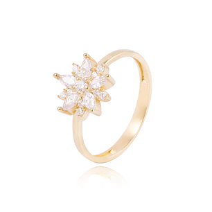 Anillo de Oro 18kt Rosetón Circón