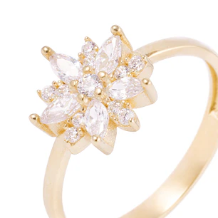 Anillo de Oro 18kt Rosetón Circón