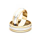 Par Argollas Matrimonio de Oro Amarillo y Platino KZ 5,5mm - Miniatura 1