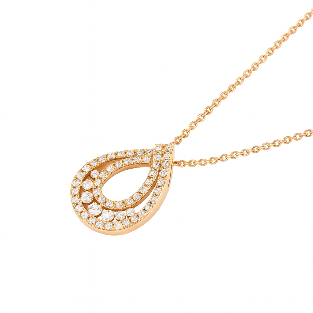 Collar Oro Miel 18kt Diamantes 43 Pts G/VS Corte Brillante 1