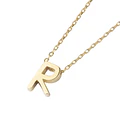 Collar de Plata Esterlina 925 Letra R Revestido en Oro 18kt