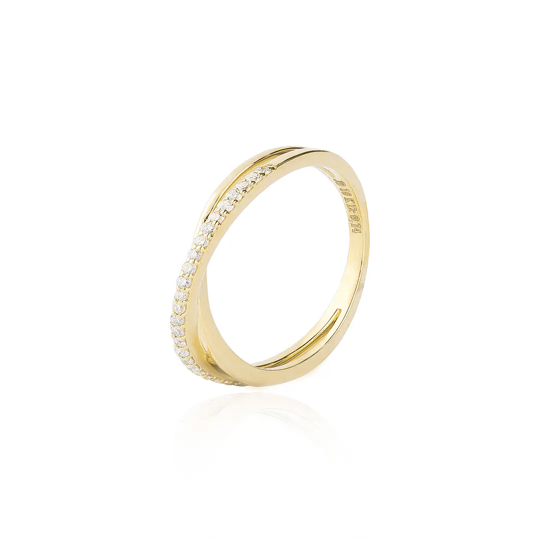 Anillo Oro Amarillo 18kt Diamantes Entrelazados 14 Pts  SI/H 1