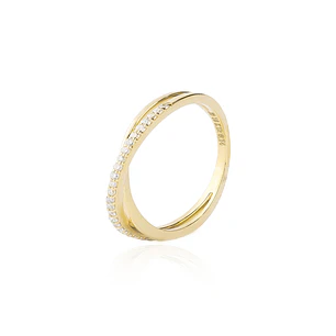 Anillo Oro Amarillo 18kt Diamantes Entrelazados 14 Pts  SI/H