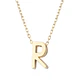 Collar de Plata Esterlina 925 Letra R Revestido en Oro 18kt - Miniatura 2