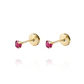 Aros de Oro 18kt Piedra Rubi 3mm - Miniatura 1
