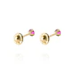 Aros de Oro 18kt Piedra Rubi 3mm - Miniatura 3