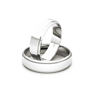 Par Argollas Matrimonio de Oro Blanco 18kt Daen 5,0mm