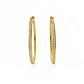 Aros Oro Amarillo 18kt Argollas Oval Circonita 29X20MM - Miniatura 1
