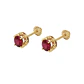 Aros Oro Miel 18kt Chatón con Rubí 4 mm - Miniatura 1
