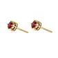 Aros Oro Miel 18kt Chatón con Rubí 4 mm - Miniatura 2