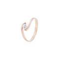 Anillo Oro Miel 18kt Ojo Circón