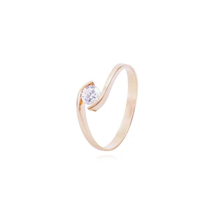 Anillo Oro Miel 18kt Ojo Circón