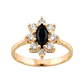 Anillo Oro 18kt Platino Roseta Marquise Circonitas - Miniatura 3
